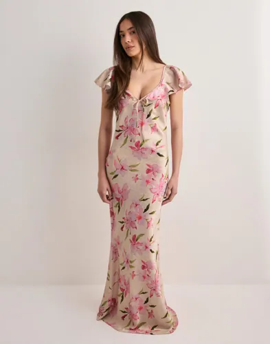 Vero Moda Blomstrete Vmisabella Cap Sleeve Maxi Dress Ex