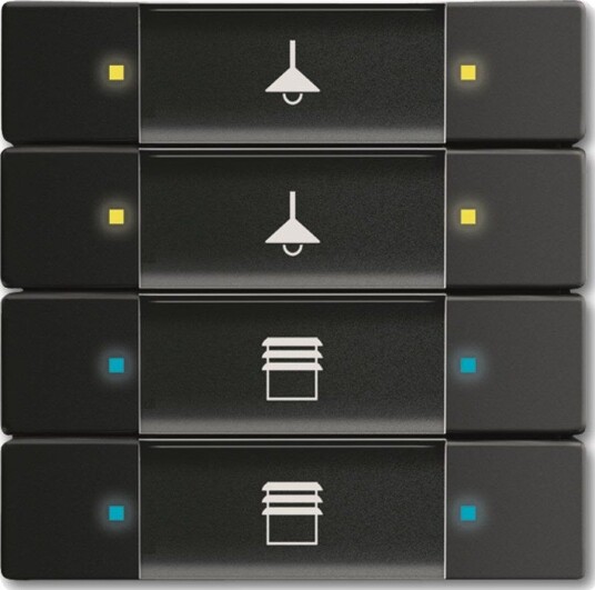 Abb Trykknapp 6117-0-0243 Multifunksjon, Svart 8 Styrepunkter