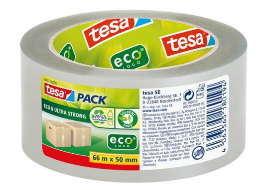 tesa pack eco & Ultra Strong Packaging Tape ecoLogo 66m x 50mm Transparent tesa pack eco & Ultra Strong Packaging Tape ecoLogo 66m x 50mm Transparent