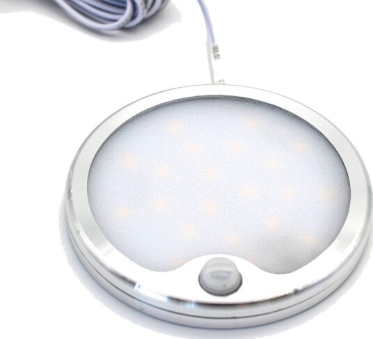 Ledlife Sono60s møbelspot Ø6cm 12V DC Mål: Ø6 cm påbygning sensor børstet stål Kulør : Varm