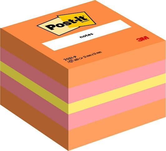 3M Post-it Klistrelapper 51x51 mini kubeblokk rosa 3M Post-it Klistrelapper 51x51 mini kubeblokk rosa