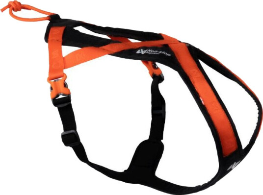 Non-Stop Dogwear Rush Hundesele Str. 8 Svart/Oransje - Trekksele for Hunder