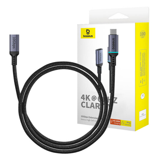 Baseus High Definition extension cable USB-C Male to Female 10Gbps 1m (black)