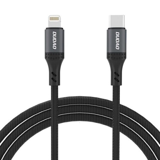 Dudao Flettet USB-C til Lightning-kabel 30W 2m Svart