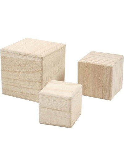 Creativ Company Wooden Cubes Set of 3 Creativ Company Wooden Cubes Set of 3