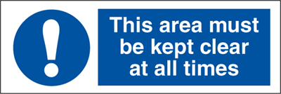 Jo Safety This area must be kept Photoluminescent Rigid PR HR 100 x 300 mm IMO 106216PRHR Jo Safety This area must be kept Photoluminescent Rigid PR HR 100 x 300 mm IMO 106216PRHR
