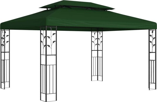 vidaXL Paviljong 3,97 x 2,96 x 2,68 m Grønn Polyester og stål