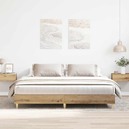 Sengeramme uten madrass artisan eik 160x200 cm konstruert tre Sengeramme uten madrass artisan eik 160x200 cm konstruert tre
