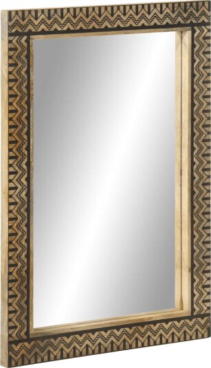 Baderomsspeil 50x70 cm heltre mango og glass 8721158496584