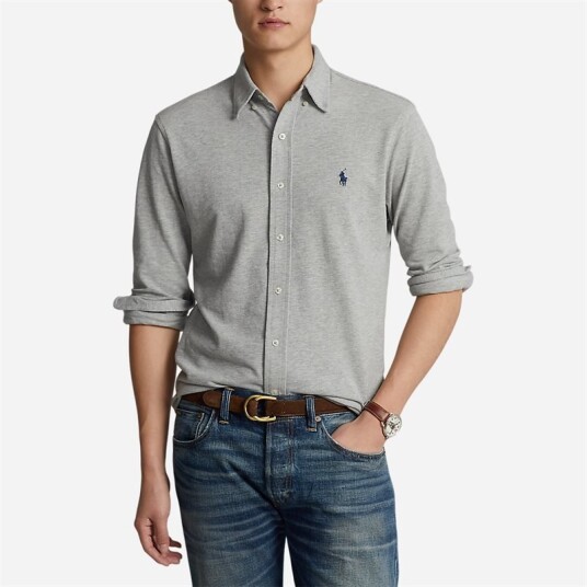 Ralph Lauren Featherweight Mesh Shirt - Andover Heather Ralph Lauren Featherweight Mesh Shirt - Andover Heather
