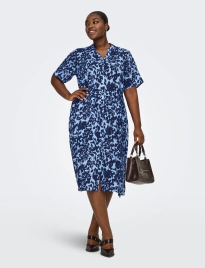 ONLY Carmakoma Caryasmin S/S Shirt Dress Wvn Noos   Blue   52