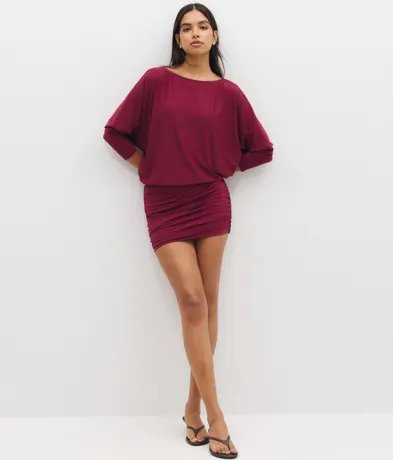 Only Rød Onlaria L/S Bat Dress Jrs