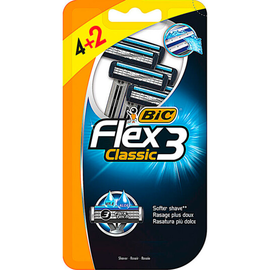 BIC Flex 3 Classic engangshøvel 6 pcs. BIC Flex 3 Classic engangshøvel 6 pcs.