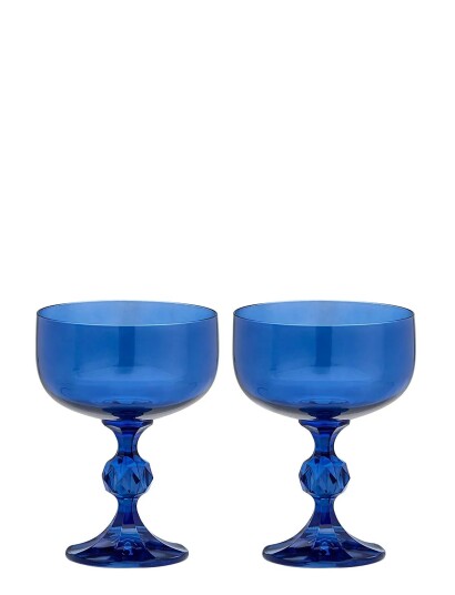 Anna + Nina Mare Cocktail Glass Set Of 2 - Blue - 25 ML Anna + Nina Mare Cocktail Glass Set Of 2 - Blue - 25 ML