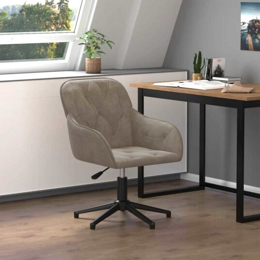 vidaXL Kontorstol Lysegrå 56 x 61,5 x 72 cm Fløyel