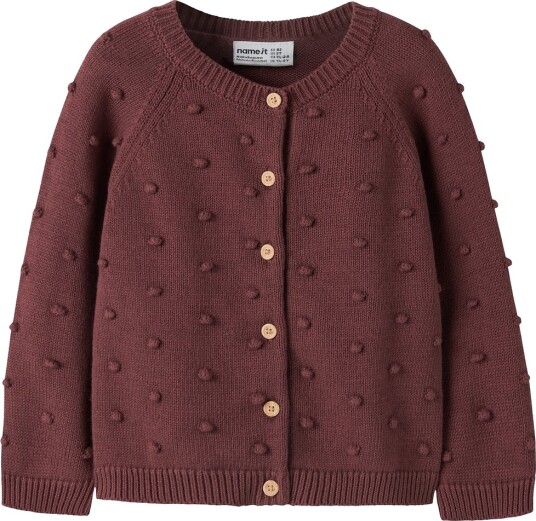 Name It Cardigan Strikk NmfNasha Wild Ginger Name It 4 år (104) Cardigan Bordeaux