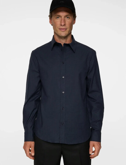 J. Lindeberg Slim Light Flannel Shirt - Navy - XL