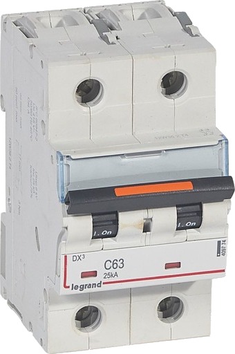 Legrand DX3 MCB automatsikring C63 2P 3M 25kA