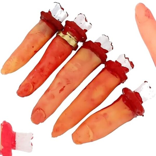 Halloween Avkuttede Fingre i Gummi 5 stk