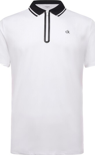 Calvin Klein Golf Winfield Zip Neck Polo White S