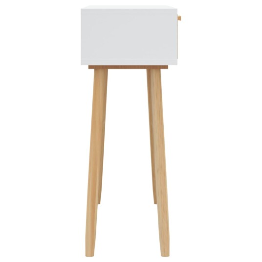 vidaXL Konsollbord hvit 80x30x75 cm heltre furu og naturrotting