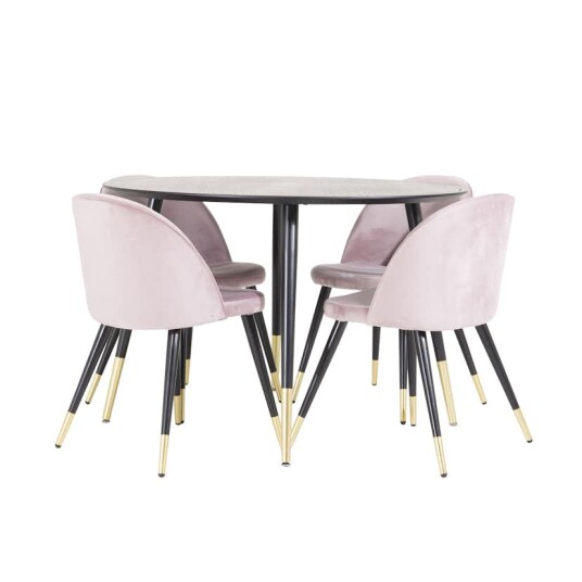 Venture Home Spisegruppe Venture Home Dipp med 4 Velvet Stoler Rundt GR990