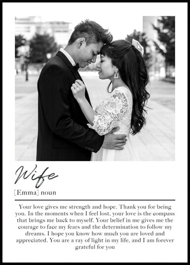 Wife Personalized Plakat Plakat / 70x100cm