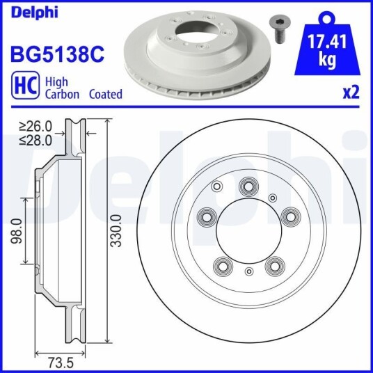 Bremseskive DELPHI BG5138C