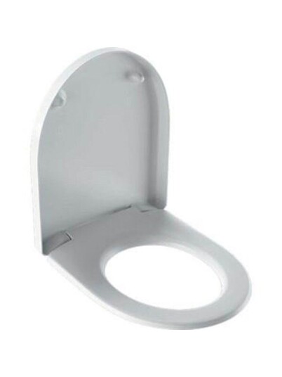 Geberit Icon toalettsete med myk lukking og hurtigfeste, hvit plast 355x455mm