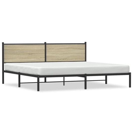 Sengeramme i metall uten madrass sonoma eik 193x203 cm 8721102953095