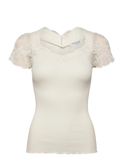 Rosemunde Rwbeatha Silk Capsleeve T Shirt CreaM Rosemunde Rwbeatha Silk Capsleeve T Shirt CreaM