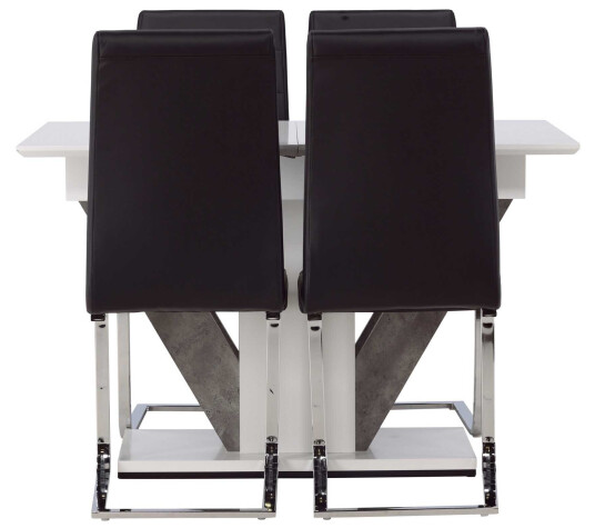 Venture Design Disa & Tempo spisegruppe Svart/hvit 4 stoler & bord 120 x 80 cm