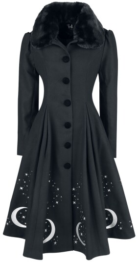Hell Bunny Rockabilly Frakker Interstellar Coat XS til 4XL Damer svart