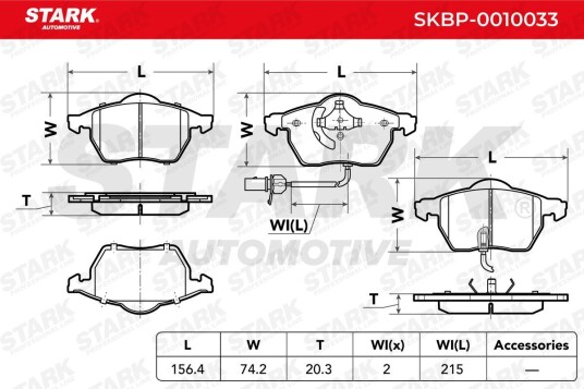 Bremseklosser STARK SKBP 0010033 Bremseklosser STARK SKBP 0010033