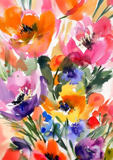 Plakat Fargerik Blomsterkunst Plakat Fargerik Blomsterkunst