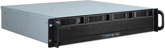 Inter-Tech IPC 2U-2404S Rackmonterbart Serverkabinet med Hotswap Brønner i Sølv/Svart