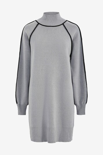Yas Kjole yasCora High Neck LS Knit Dress Grå Yas Kjole yasCora High Neck LS Knit Dress Grå