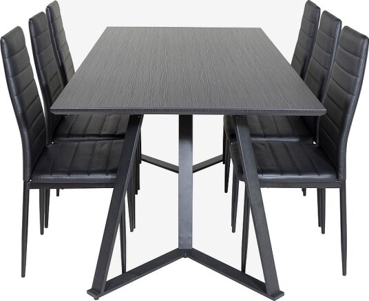 Venture Home Spisegruppe Maggie med 6 stk spisestoler Sandviken Svart Venture Home Spisegruppe Maggie med 6 stk spisestoler Sandviken Svart