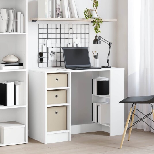 vidaXL Skrivebord med skuff Hvit 100 x 40 x 75 cm Konstruert tre