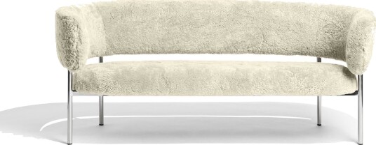 Møbel Copenhagen Font Sofa Saueull Oyster/Polert Stålunderstell