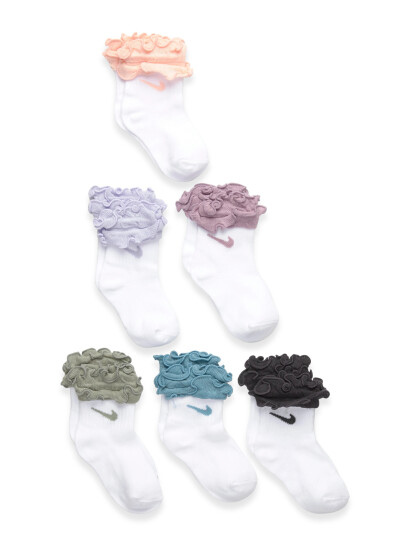 Nike 6Q 6Pk Quarter Sock Multi/patterned 2 4Y Nike 6Q 6Pk Quarter Sock Multi/patterned 2 4Y
