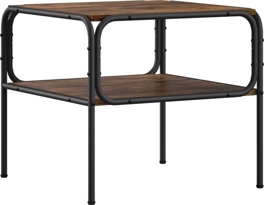 vidaXL Sidetabell Røkt Eik 100 x 50 x 46 cm Konstruert tre