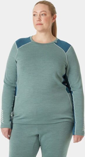 Helly Hansen Lifa® Merino Midweight Crew Plus Undertrøye Dame Grønn 1x Brun1X