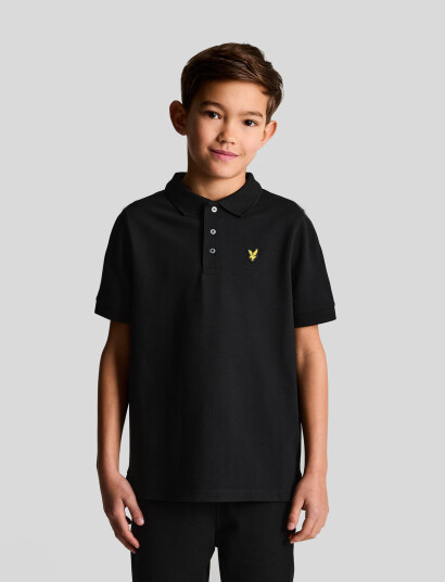 Lyle & Scott Plain Polo Shirt Black 98-104