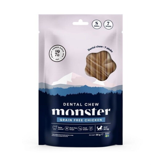 Monster Pet Food Monster Dog Dental Chew Grain Free Chicken Small (7-Pack)