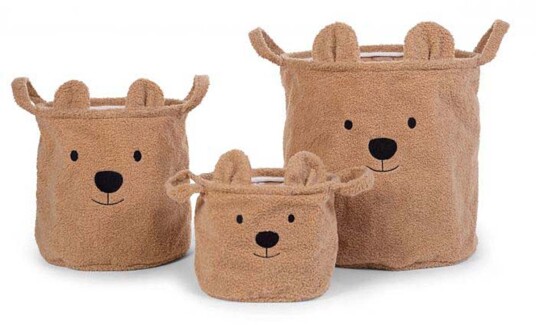 Childhome 3-Pack Teddy Oppbevaringskurver Brun