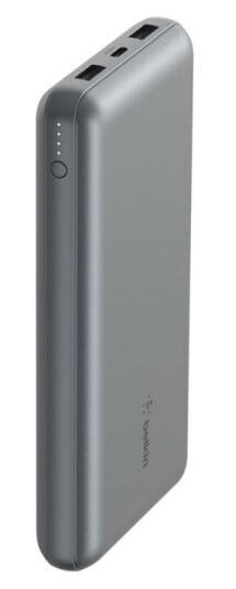Belkin Boostcharge - Strømbank - 20000 Mah - 15 Watt - 3 A - 3 Utgangskontakter (2 X Usb, 24 Pin Usb-C) - På Kabel: Usb-C - Romgrå
