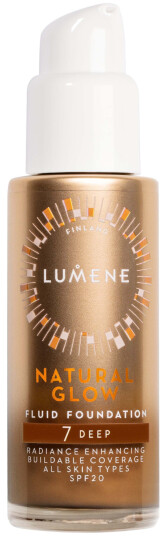 Lumene Natural Glow Fluid Foundation SPF20 30 ml 7 Deep - Fuktighetsgivende Brun