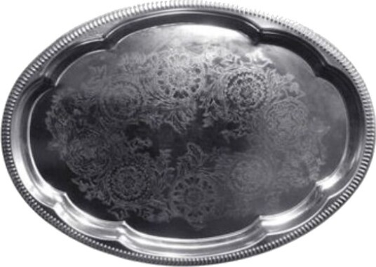 Ovalt Forkromet Fad 45x34 Cm