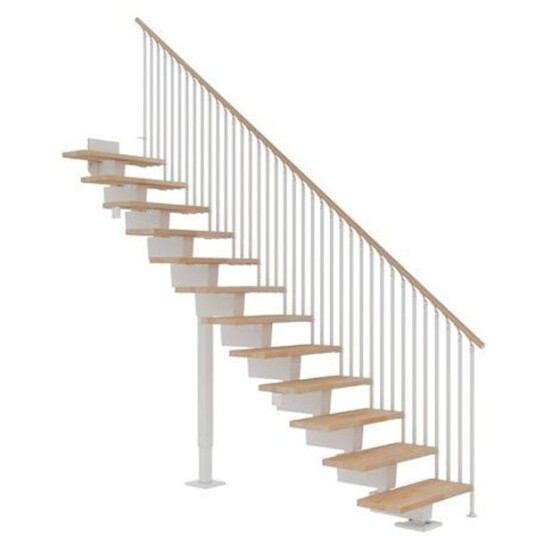 Dolle Dubai Rett Trapp Hvit 9016 classic Iiii oljet Bøk 80 12 Loddrett Høyde 221 273cm